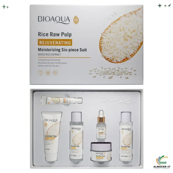 Set Facial BIOAQUA de Arroz (6 piezas)