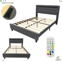 Cama Full Gris USB LED Toma Corriente 291
