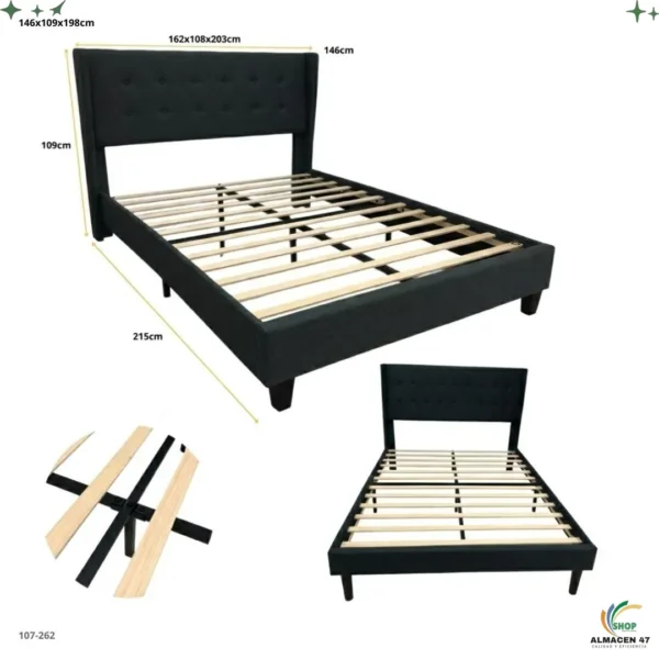 Cama Full Gris Oscuro 262