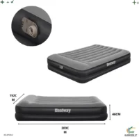 Colchon Inflable Queen Negro con Inflador 67404