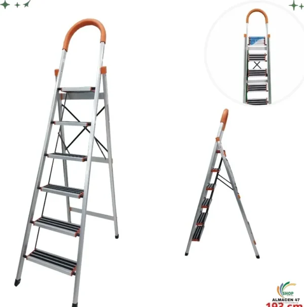 Escalera Domestica Aluminio Peldaños 6