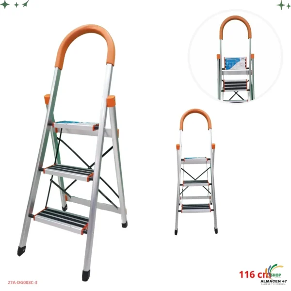 Escalera Domestica Aluminio Peldaños 3