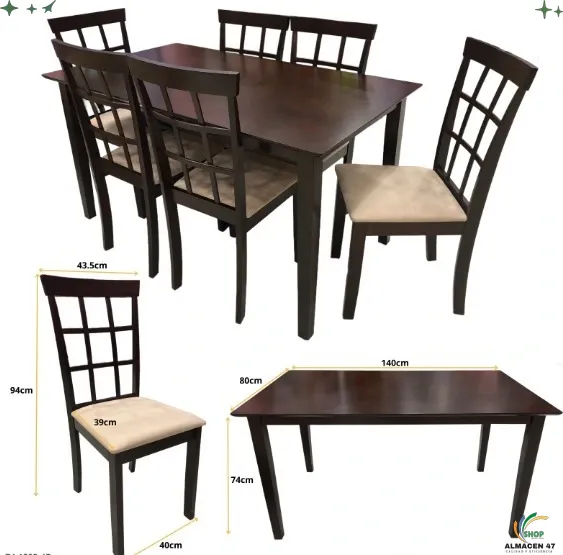 Juego de Comedor  Helena 6 Sillas Capuccino 4B