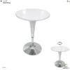 Mesa de Bar Acrilico Blanco 60cm Base Plateada 291