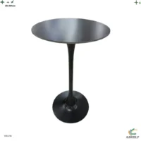Mesa de Bar Marmol 60cm Negra Base Negra 296