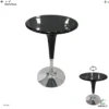 Mesa de Bar Acrilico Negra 60cm Base Plateada 289
