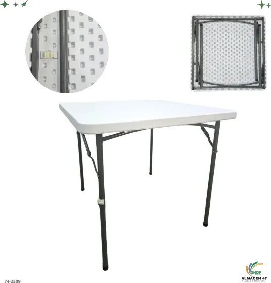 Mesa Plastica Cuadrada Blanca ESP 2509