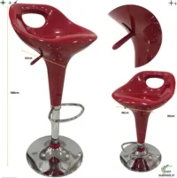 Silla de Bar Acrilico Rojo 124