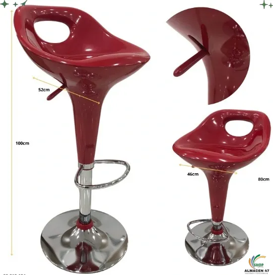 Silla de Bar Acrilico Rojo 124