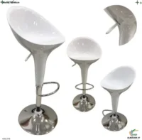 Silla de Bar Blanca Base Cromada 278