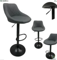 Silla De Bar Gris Base Negra 268