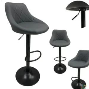 Silla De Bar Gris Base Negra 268