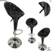 Silla de Bar Negra Acrilica Base Cromada 276