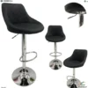 Silla de Bar Negra Base Cromada 267