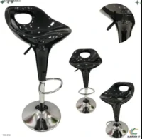 Silla de Bar Negra Base Cromada 272