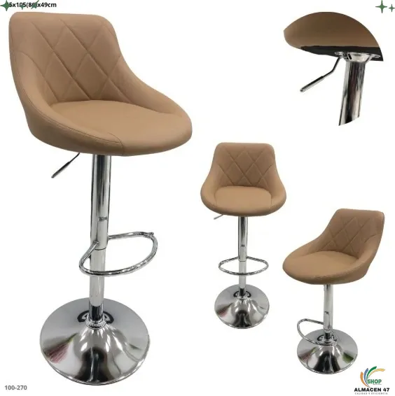 Silla de Bar Chocolate Base Cromada 270