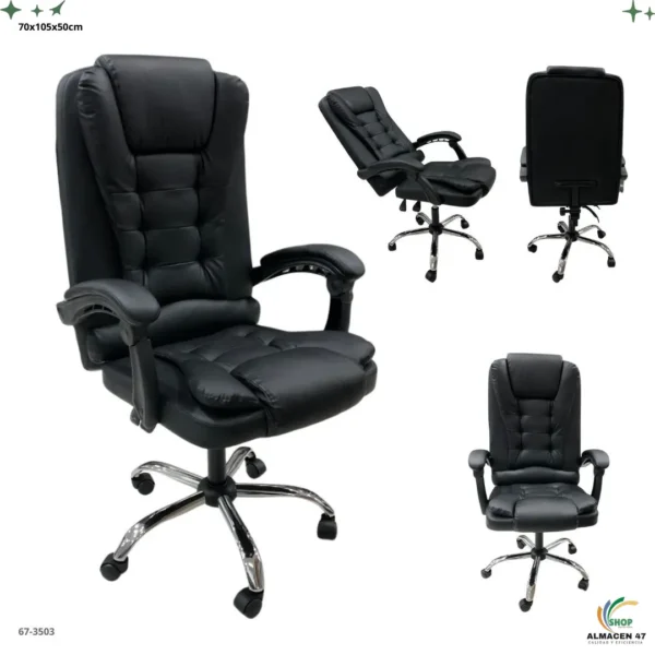 Silla de Oficina Cuerina Negra 3503