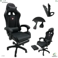 Silla Gaming Negro con Reposa Pie 3461