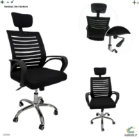Silla de Oficina Negra Base Cromo 522