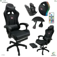Silla Gaming Negro Led con Reposa Pie 3464