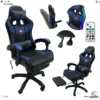 Silla Gaming Negro Azul Led con Reposa Pie 3466