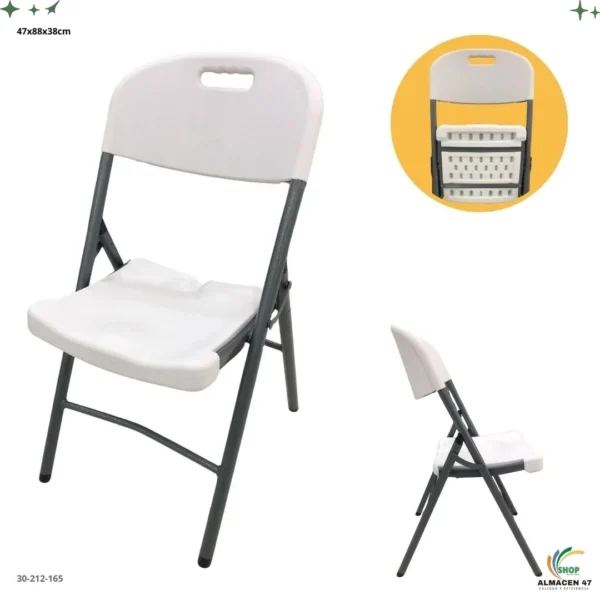 Silla Plastica Plegable Blanco 165