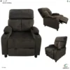 Sofa Reclinable Terciopelo con Portavaso Chocolate 3482