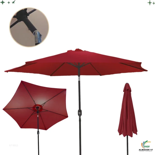 Sombrilla de playa Roja 260x220cm 3507