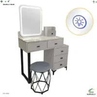 Vanity con Espejo Luz y Taburete más Mesita 3 Gavetas 1024